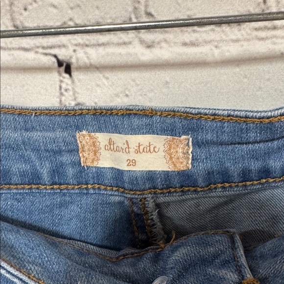 Altar'd State Patchwork Blue Denim Flare Jeans Size 29 - Picture 9 of 10